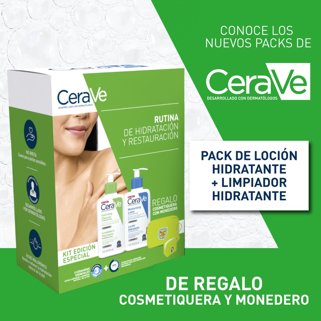 Pack Cerave Limpiador Hidratante + GRATIS Locion Hidratante de 236 ml