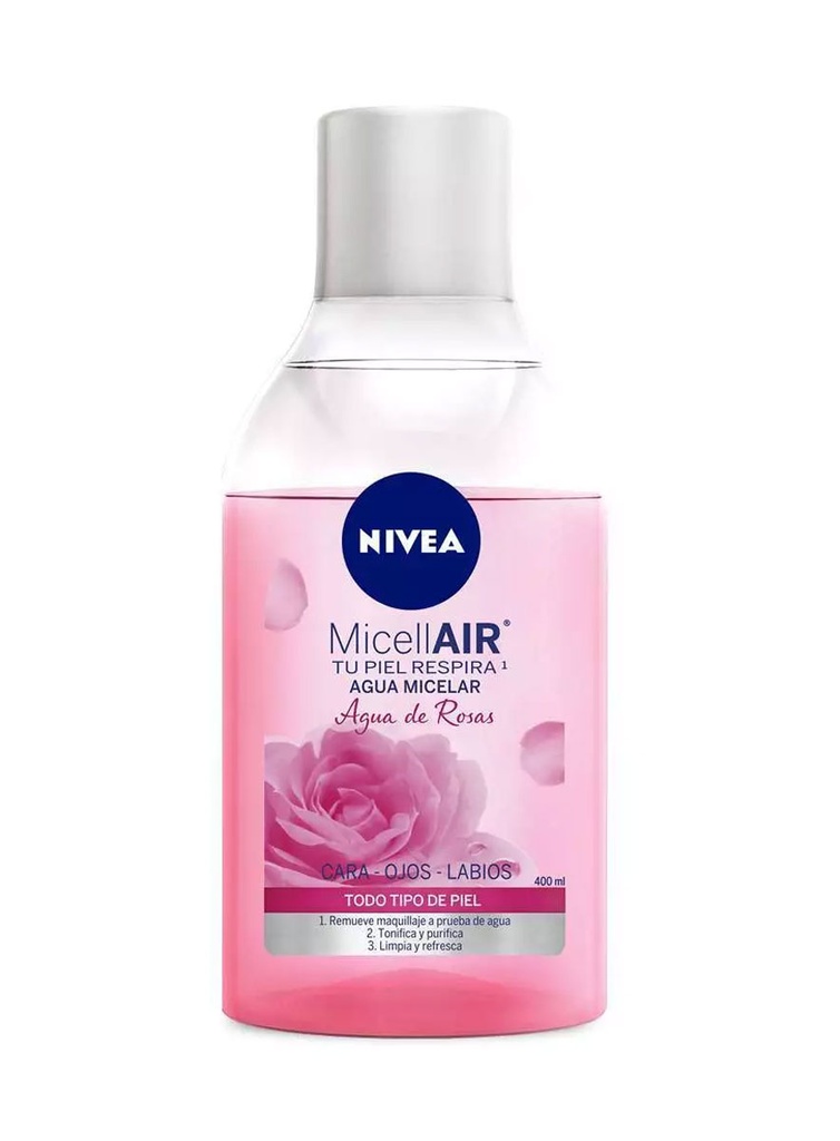 Nivea MicellAIR Agua Micelar con Aceite y Agua de Rosas de 400 ml