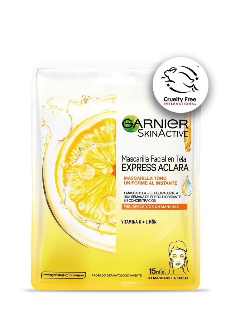 Garnier Mascarilla Tela Express Aclara Vitamina C de 28 gr