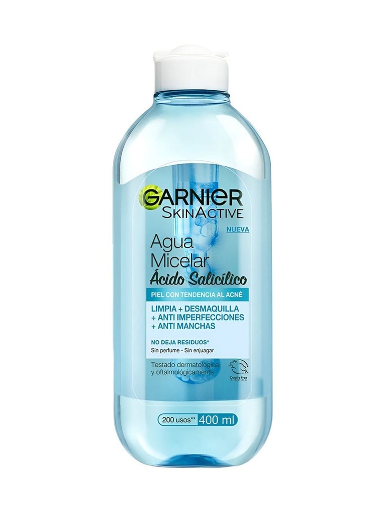 Garnier Agua Micelar Ácido Salicílico de 400 ml