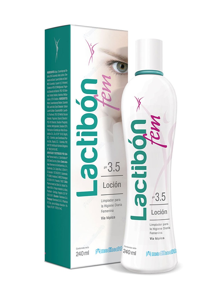 Lactibon Fem Loción PH 3.5 Limpiador Líquido Íntimo de 240 ml