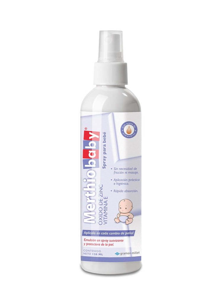 Merthiobaby Spray Antipañalitis Protector de 120 ml 