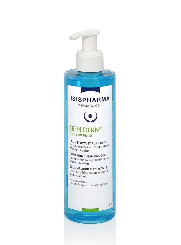 Teen Derm Gel Sensitive Limpiador Purificante de 250 ml 