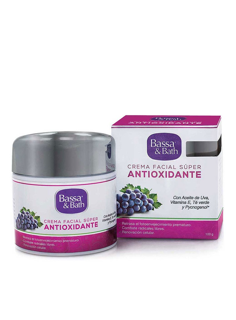 Bassa &amp; Bath Crema Facial Súper Antioxidante de 100 gr