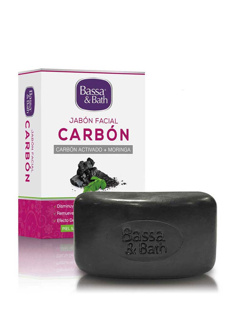 Bassa &amp; Bath Jabón Facial de Carbón Activado de 90 gr