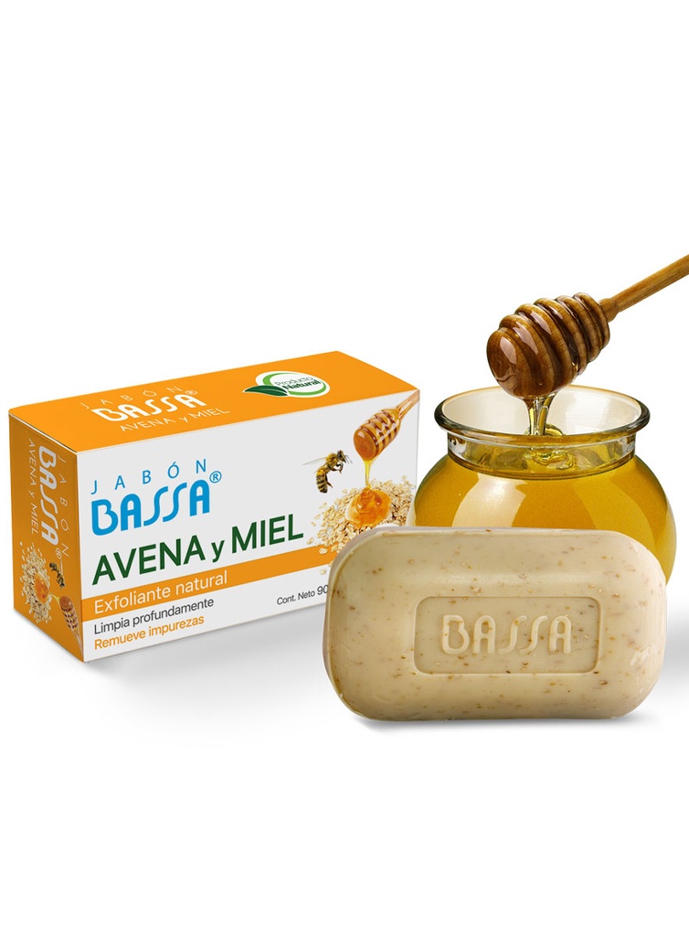 Bassa Jabón Avena y Miel Exfoliante Natural de 90 gr