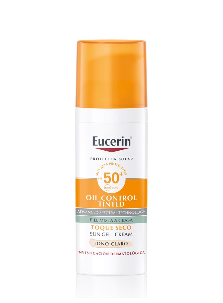 Sun Fluido Gel Toque Seco Oil Control SPF 50+ Tinte Claro de 50 ml