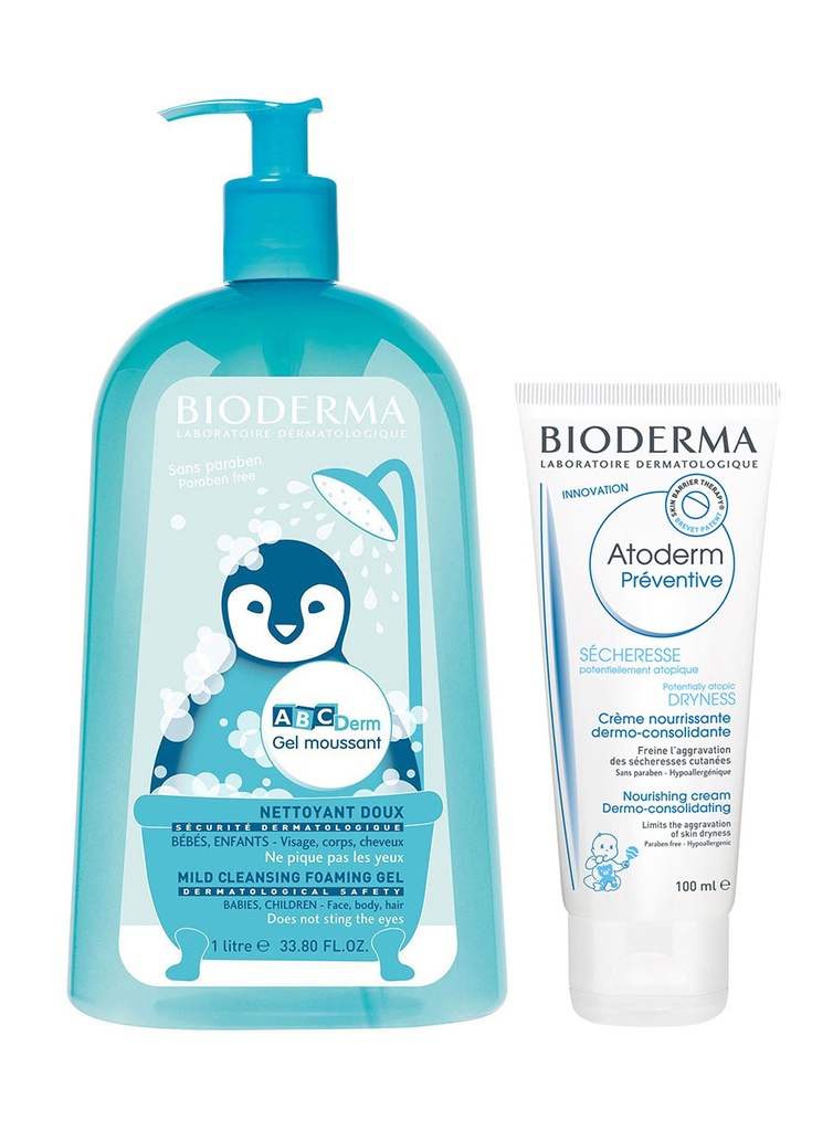 Abcderm Gel Moussant 1 Lt. + Atoderm Preventive 200 ml