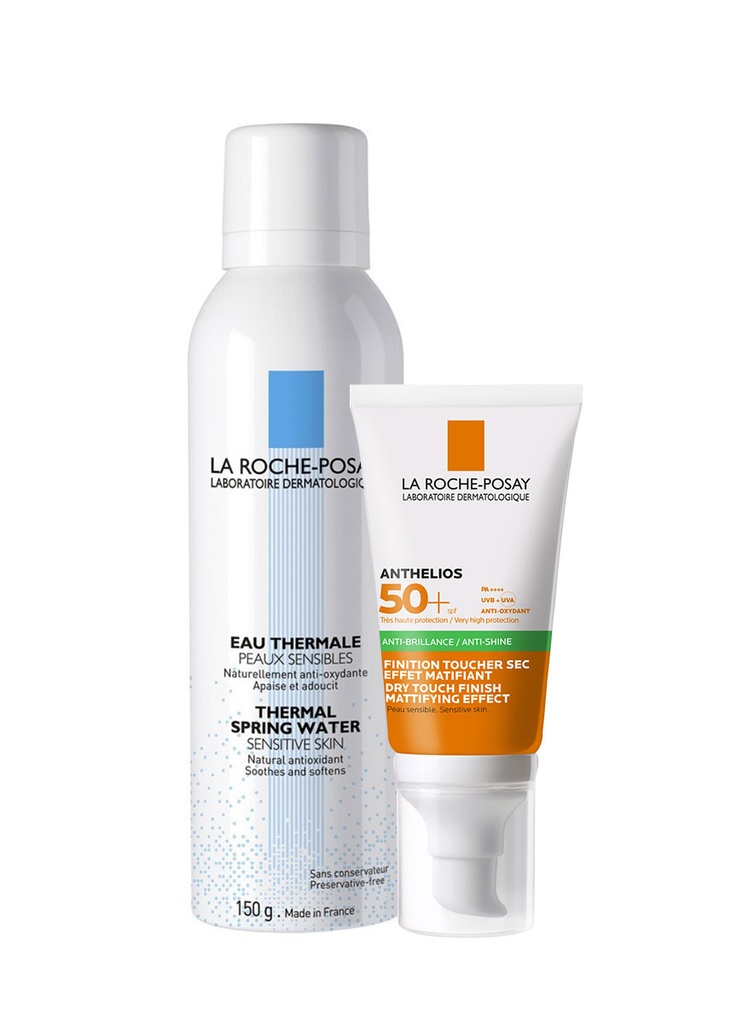 Pack Solar La Roche-Posay Anthelios Toque Seco + Agua Termal de 150 ml