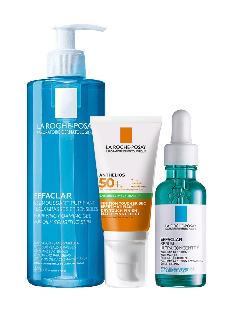 Pack Rutina Anti-Imperfecciones Effaclar Serum + Effaclar Gel + Anthelios Toque Seco