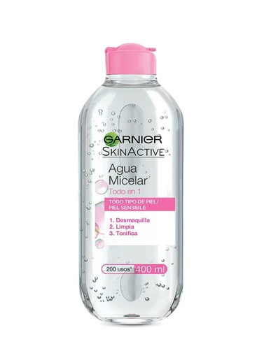 Agua Micelar Garnier Skin Active Pure Active Piel Mixta y Grasa - Frasco  400 ML