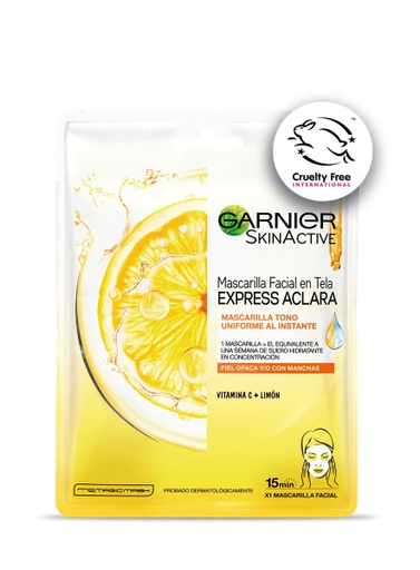 [6923700936766] Garnier Mascarilla Tela Express Aclara Vitamina C de 28 gr