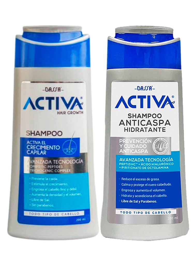 Pack Activa Shampoo Anticaspa Hidratante + GRATIS Activa Shampoo Anti-Caída
