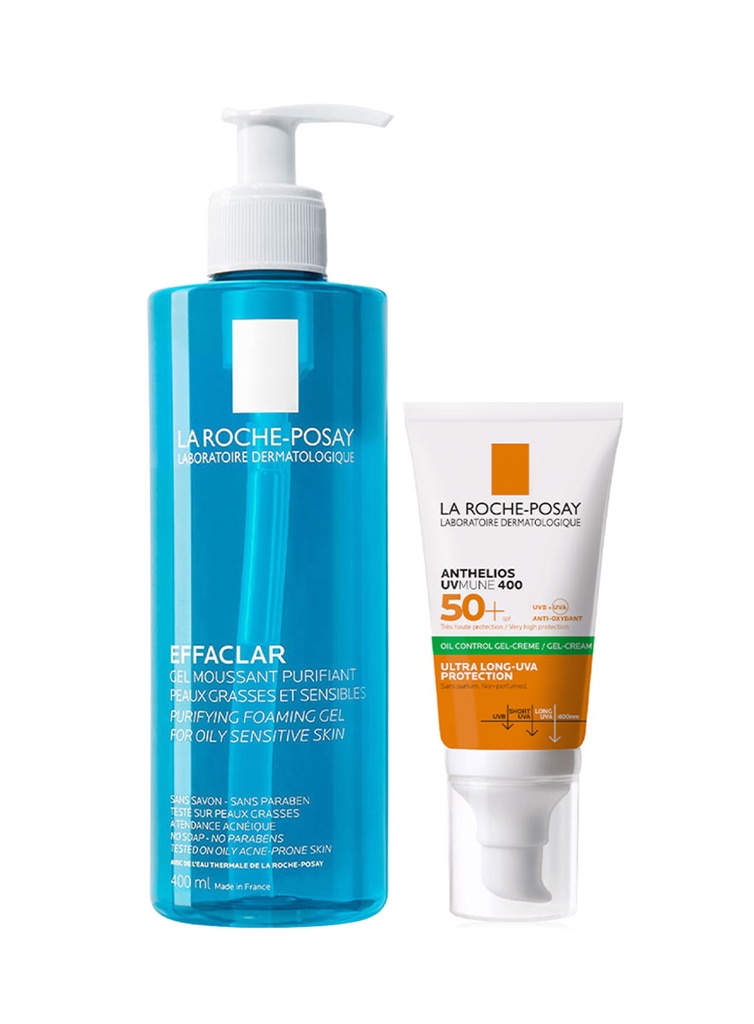 Pack Piel Mixta Effaclar Gel Limpiador 400 ml + Anthelios Toque Seco