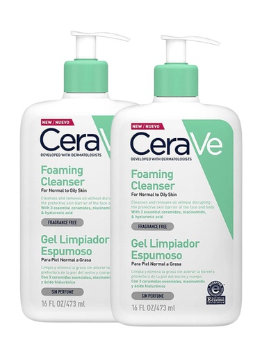 [297303] DuoPack Cerave Gel Limpiador Espumoso de 473 ml