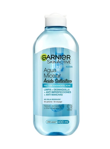 Garnier Agua Micelar Ácido Salicílico de 400 ml