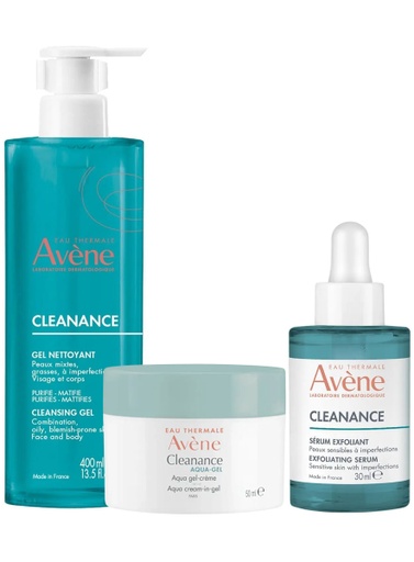 [AV-6001] Pack Avene Cleanance Gel Limpiador 400 ml + Serum + Aqua-Gel